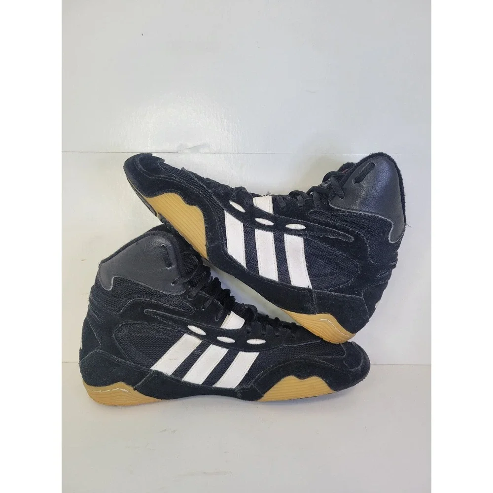 Vintage Y2K Adidas Tyrint Wrestling‎ Shoes Boxing MMA 2001 Black White Men's 7.5